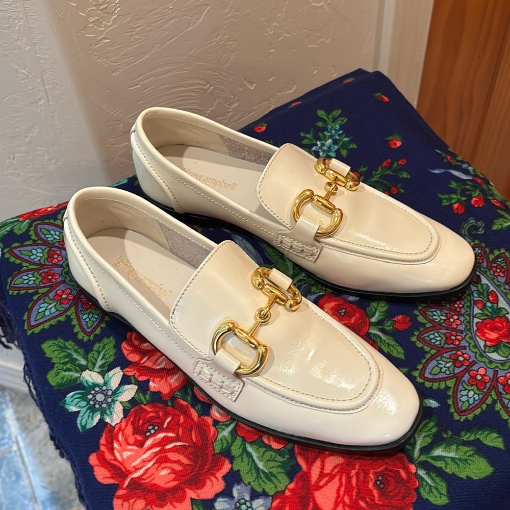 Jeffery Campbell Off White Bridal Bit Loafers Size 6.5, Never Worn
